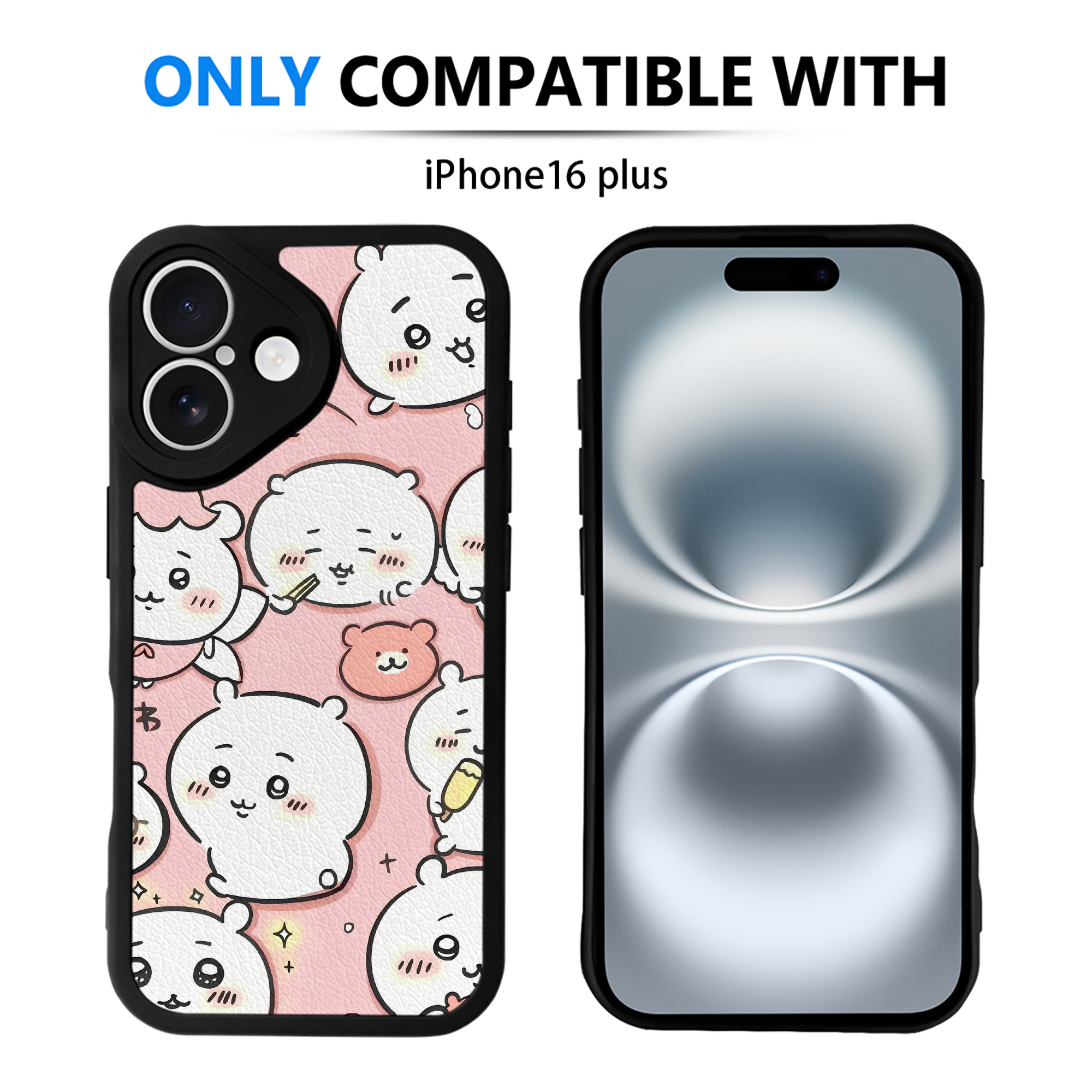 （画像用） ちいかわ Chii-kawa 【iPhone 16シリーズ対応】シリコンスマホケース（レザー調） 材質：シリコン